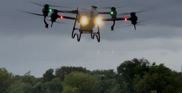 Drone spraying services in the Midwestern United States.